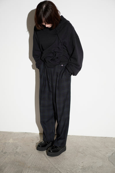 Structured Check Trousers