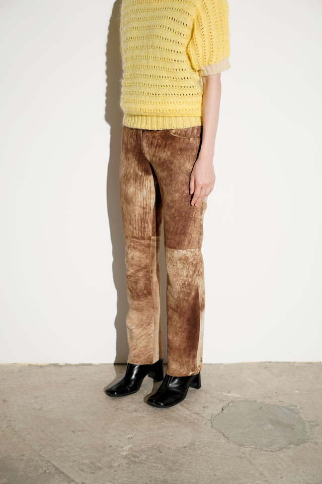 2000s - Suede Low Rise Pants