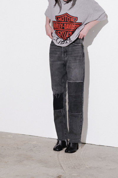 Patchwork Panel Denim Pants