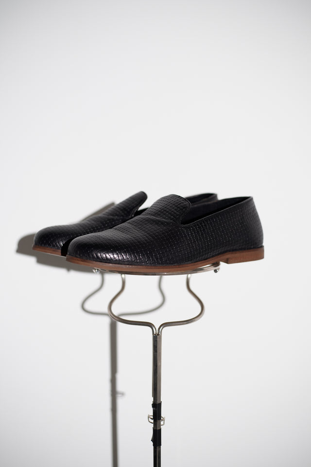 Embossed Leather Slip-On Shoes