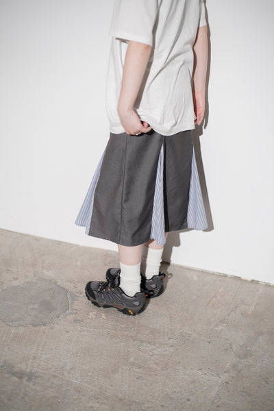 Pleated Panel Midi Skirt