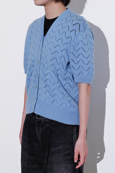 Zigzag Openwork Knit Cardigan