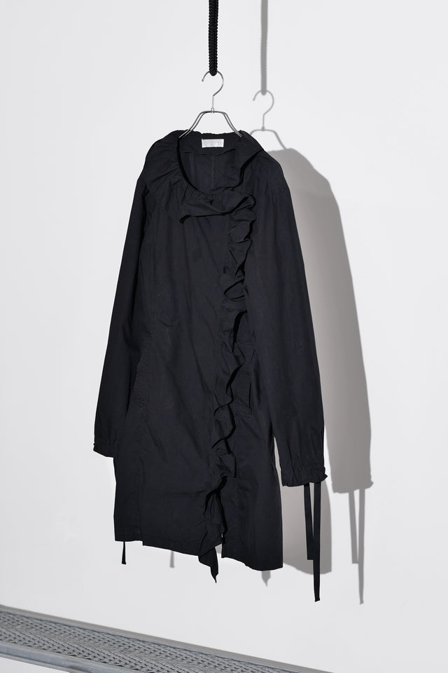 Ruffle Long Shirt Coat