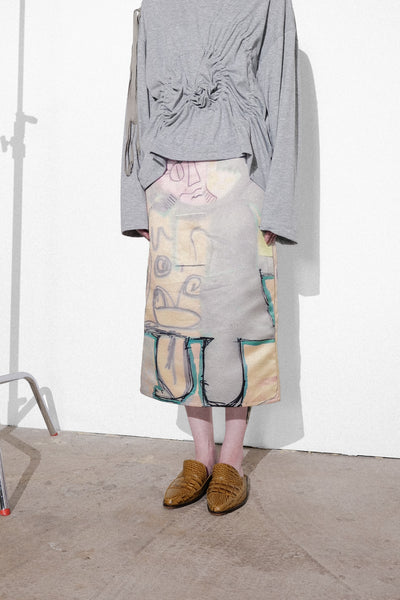 Drawing Print Tube Skirt