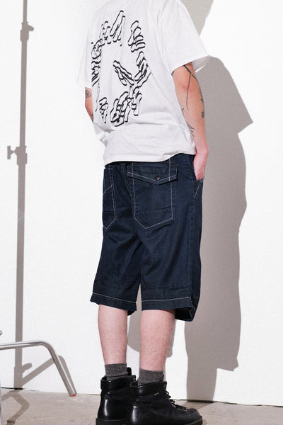 Structured Denim Shorts