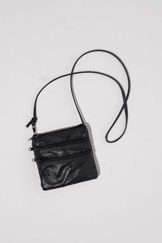 Multi Pocket Leather Shoulder Bag